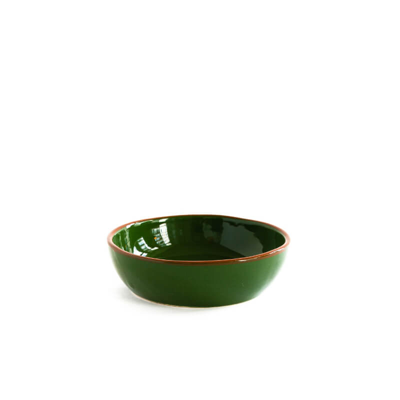 VAL Pottery Bowl Joana - Dark Green / Dark Orange